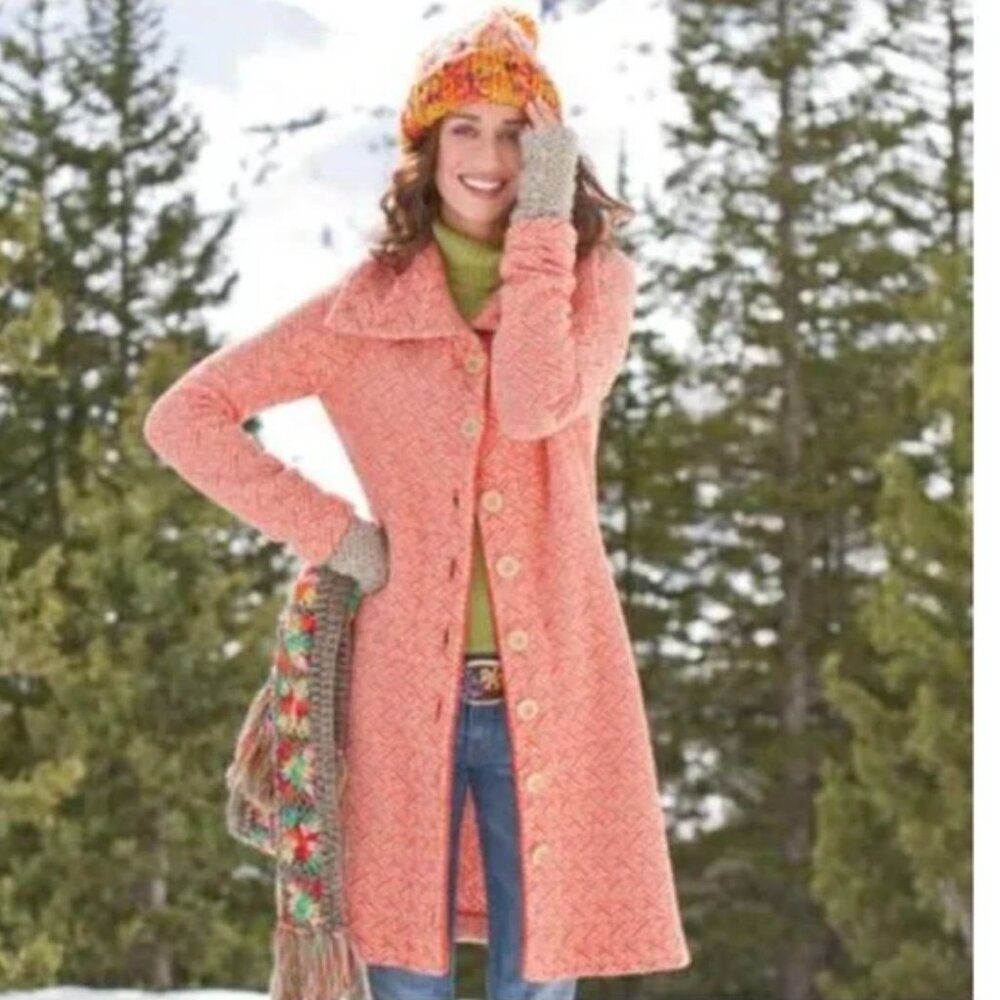 Sundance Knit Longline Sweater Coat Size L